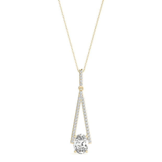 18K Yellow Gold 1/5 ct tw Halo Diamond Pendant