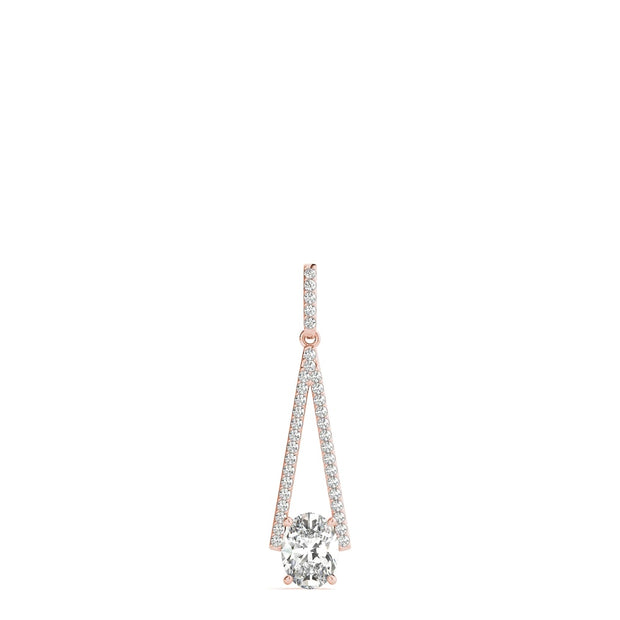 14K Rose Gold 1/5 ct tw Halo Diamond Pendant