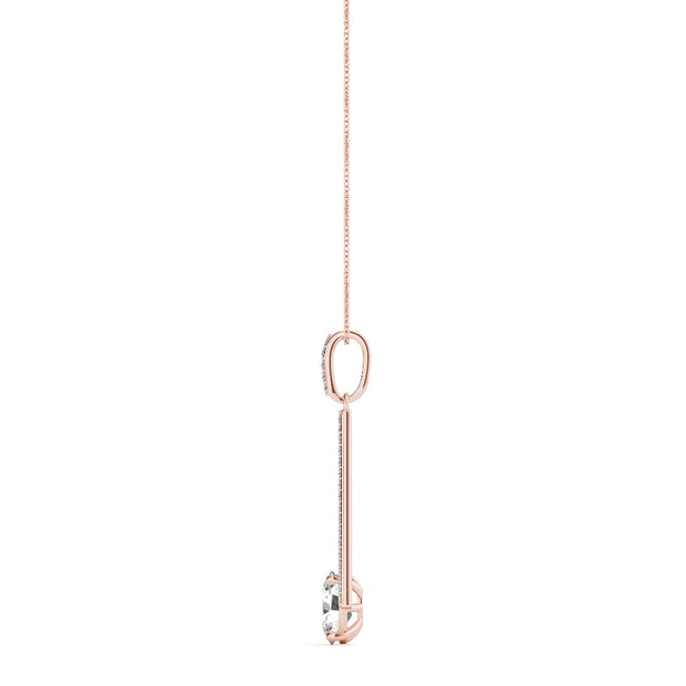 18K Rose Gold 1/5 ct tw Halo Diamond Pendant