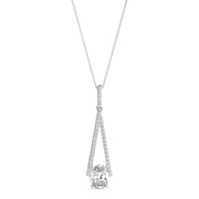Platinum 1/5 ct tw Halo Diamond Pendant