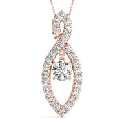14K Rose Gold 7/8 ct tw Solitaire Diamond Pendant