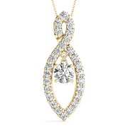 14K Yellow Gold 7/8 ct tw Solitaire Diamond Pendant