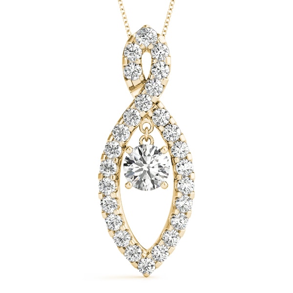 14K Yellow Gold 7/8 ct tw Solitaire Diamond Pendant