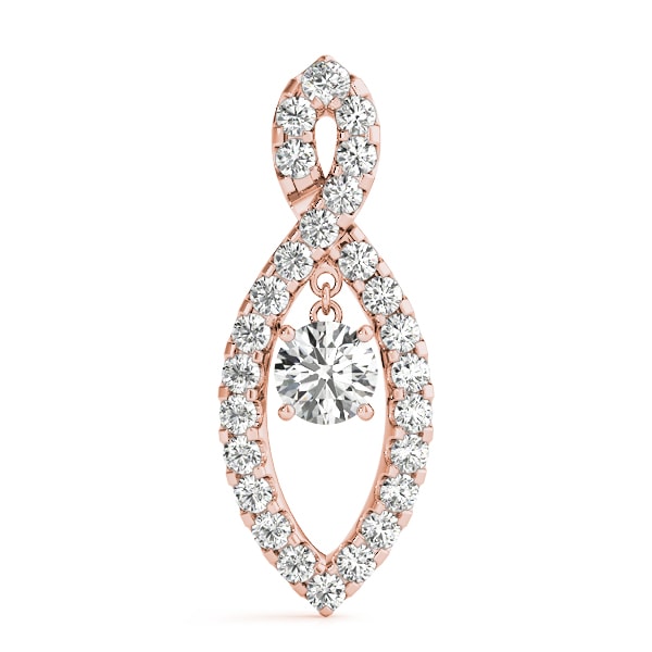 14K Rose Gold 7/8 ct tw Solitaire Diamond Pendant