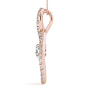 18K Rose Gold 7/8 ct tw Solitaire Diamond Pendant