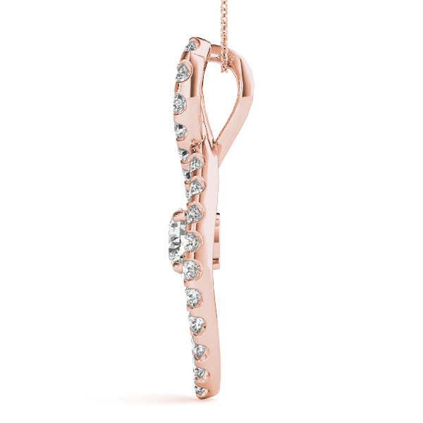 18K Rose Gold 7/8 ct tw Solitaire Diamond Pendant