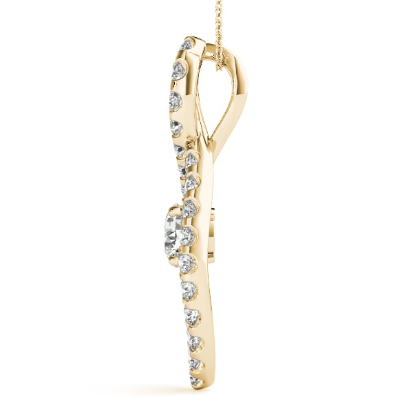 18K Yellow Gold 7/8 ct tw Solitaire Diamond Pendant