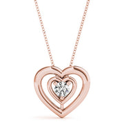 18K Rose Gold 1/2 ct tw Solitaire Diamond Pendant