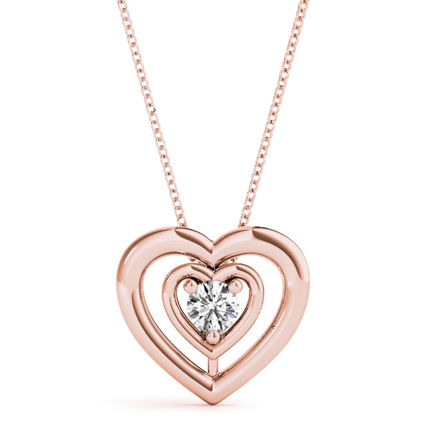 18K Rose Gold 1/2 ct tw Solitaire Diamond Pendant