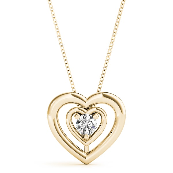 14K Yellow Gold 1/2 ct tw Solitaire Diamond Pendant