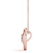 14K Rose Gold 1/2 ct tw Solitaire Diamond Pendant