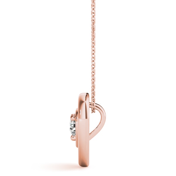 14K Rose Gold 1/2 ct tw Solitaire Diamond Pendant