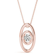 18K Rose Gold 1/10 ct tw Solitaire Diamond Pendant