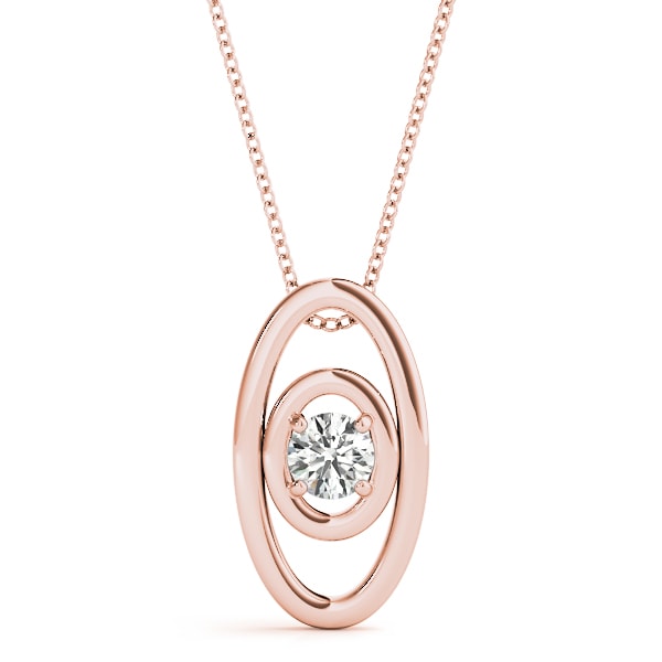 18K Rose Gold 1/10 ct tw Solitaire Diamond Pendant