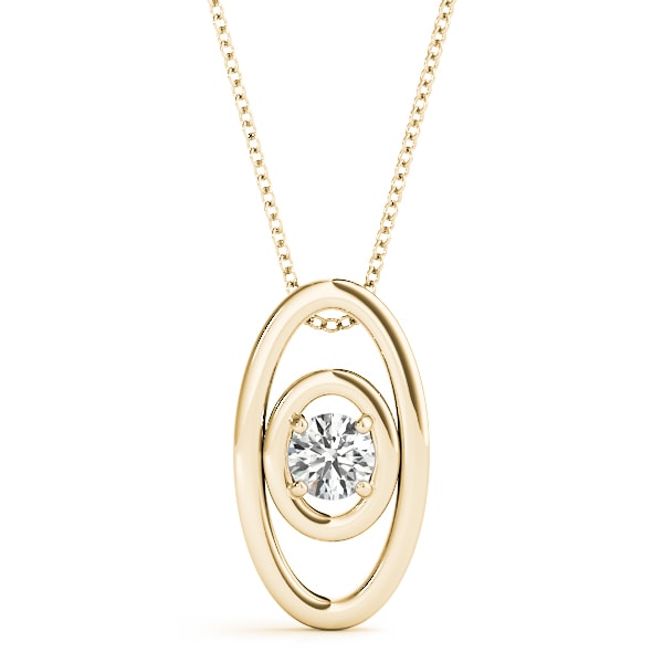 18K Yellow Gold 1/10 ct tw Solitaire Diamond Pendant