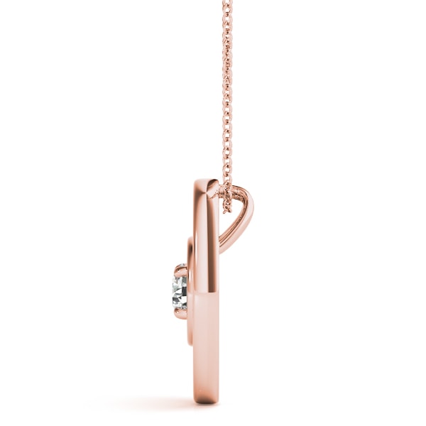 18K Rose Gold 1/10 ct tw Solitaire Diamond Pendant