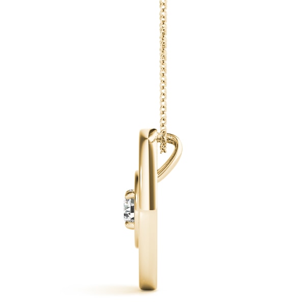 18K Yellow Gold 1/10 ct tw Solitaire Diamond Pendant
