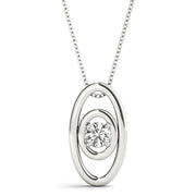 18K White Gold 1/10 ct tw Solitaire Diamond Pendant