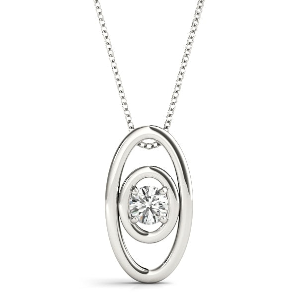 18K White Gold 1/10 ct tw Solitaire Diamond Pendant