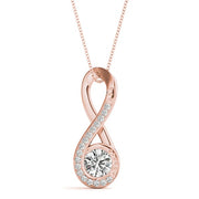 14K Rose Gold 5/8 ct tw Solitaire Diamond Pendant