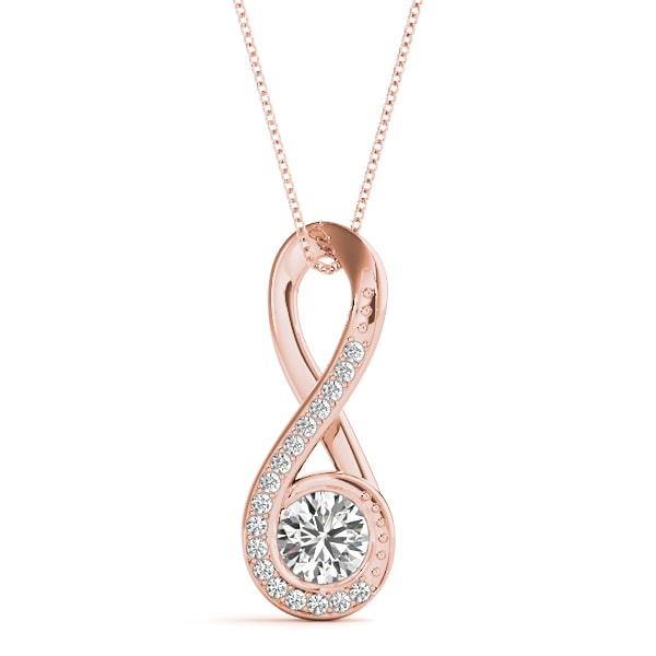 14K Rose Gold 5/8 ct tw Solitaire Diamond Pendant