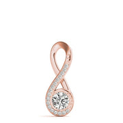 14K Rose Gold 5/8 ct tw Solitaire Diamond Pendant