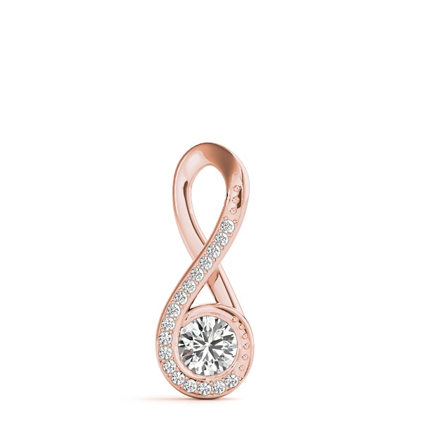 14K Rose Gold 5/8 ct tw Solitaire Diamond Pendant