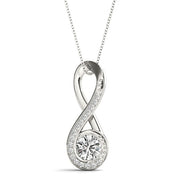 Platinum 5/8 ct tw Solitaire Diamond Pendant