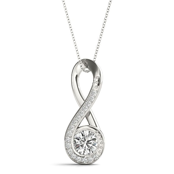 Platinum 5/8 ct tw Solitaire Diamond Pendant