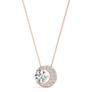 14K Rose Gold 1/3 ct tw Solitaire Diamond Pendant