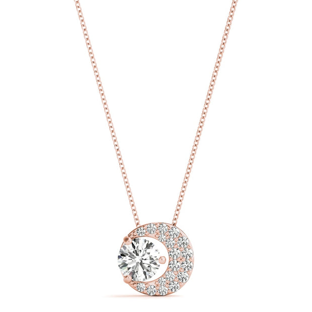 14K Rose Gold 1/3 ct tw Solitaire Diamond Pendant