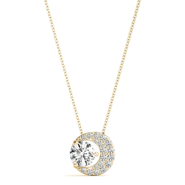 18K Yellow Gold 1/3 ct tw Solitaire Diamond Pendant