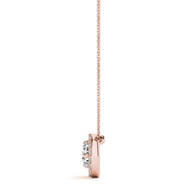 18K Rose Gold 1/3 ct tw Solitaire Diamond Pendant