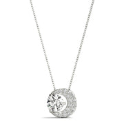 18K White Gold 1/3 ct tw Solitaire Diamond Pendant