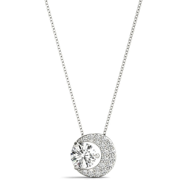 18K White Gold 1/3 ct tw Solitaire Diamond Pendant