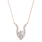 14K Rose Gold 3/8 ct tw Solitaire Diamond Pendant