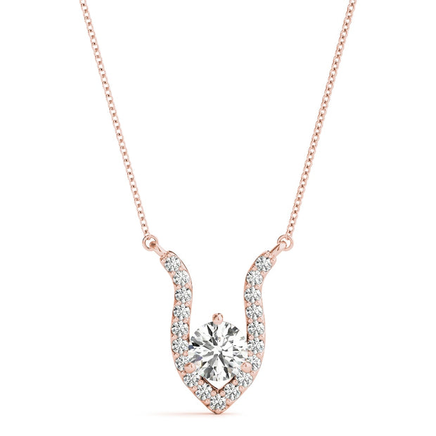 14K Rose Gold 3/8 ct tw Solitaire Diamond Pendant