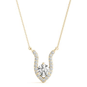 14K Yellow Gold 3/8 ct tw Solitaire Diamond Pendant