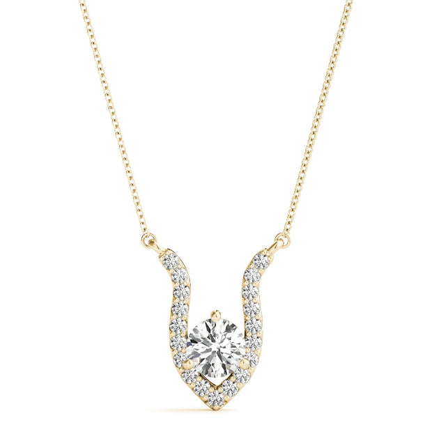 14K Yellow Gold 3/8 ct tw Solitaire Diamond Pendant