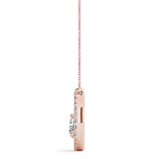 18K Rose Gold 3/8 ct tw Solitaire Diamond Pendant
