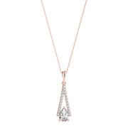 14K Rose Gold 3/4 ct tw Halo Diamond Pendant