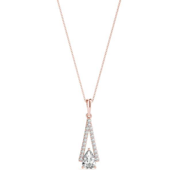 14K Rose Gold 3/4 ct tw Halo Diamond Pendant