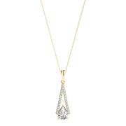 14K Yellow Gold 3/4 ct tw Halo Diamond Pendant