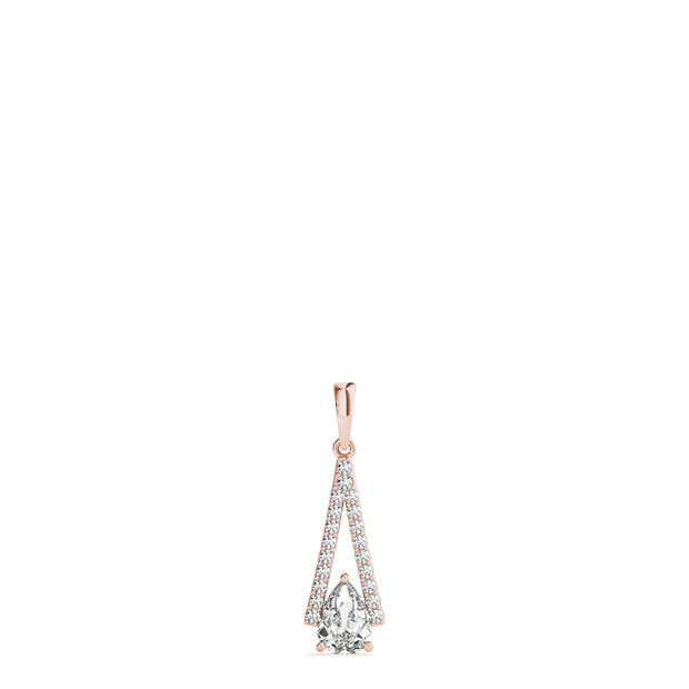 14K Rose Gold 3/4 ct tw Halo Diamond Pendant
