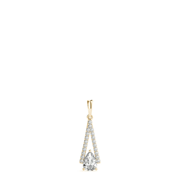 14K Yellow Gold 3/4 ct tw Halo Diamond Pendant