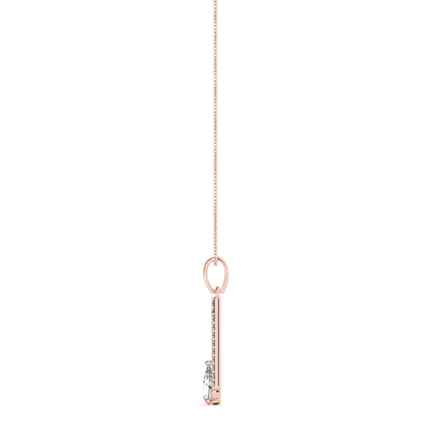 14K Rose Gold 3/4 ct tw Halo Diamond Pendant