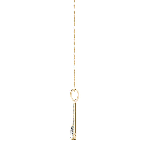 14K Yellow Gold 3/4 ct tw Halo Diamond Pendant