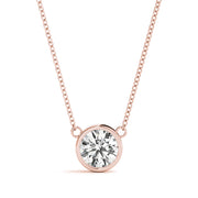 18K Rose Gold 1 ct tw Solitaire Diamond Pendant