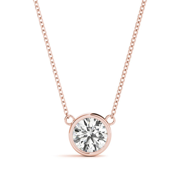 18K Rose Gold 1 ct tw Solitaire Diamond Pendant