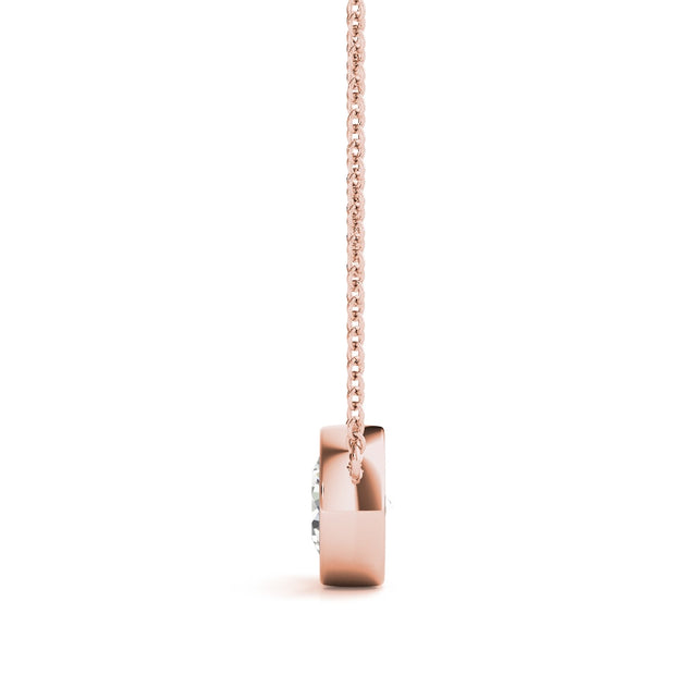 14K Rose Gold 1 ct tw Solitaire Diamond Pendant